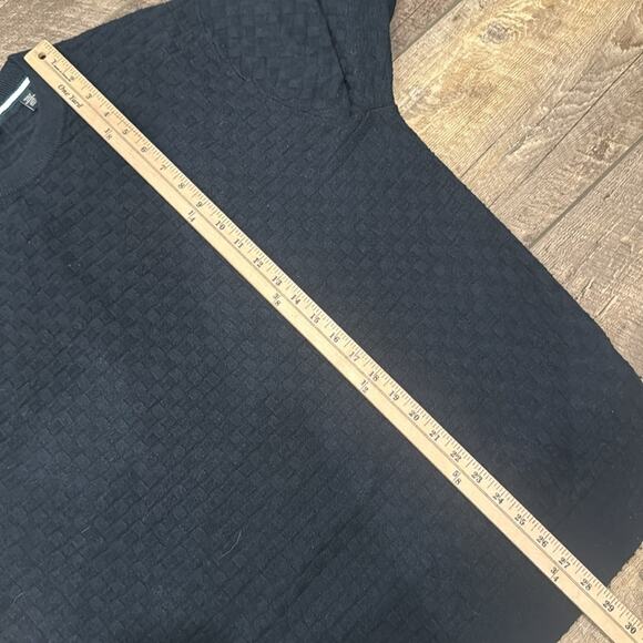 Ted Baker Men's Lentic Long Sleeve Textured Crew Neck Navy Size L - Picture 6 of 11